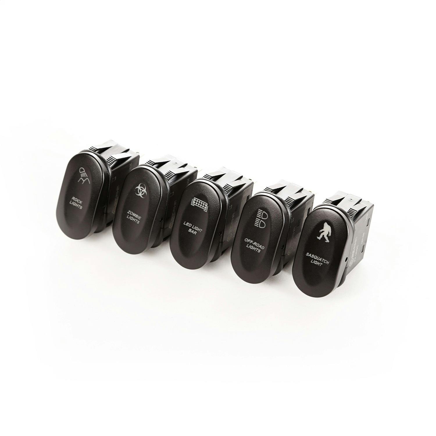 Rugged Ridge 17235.12 Etched 2-Position Rocker Switch; Set of 5