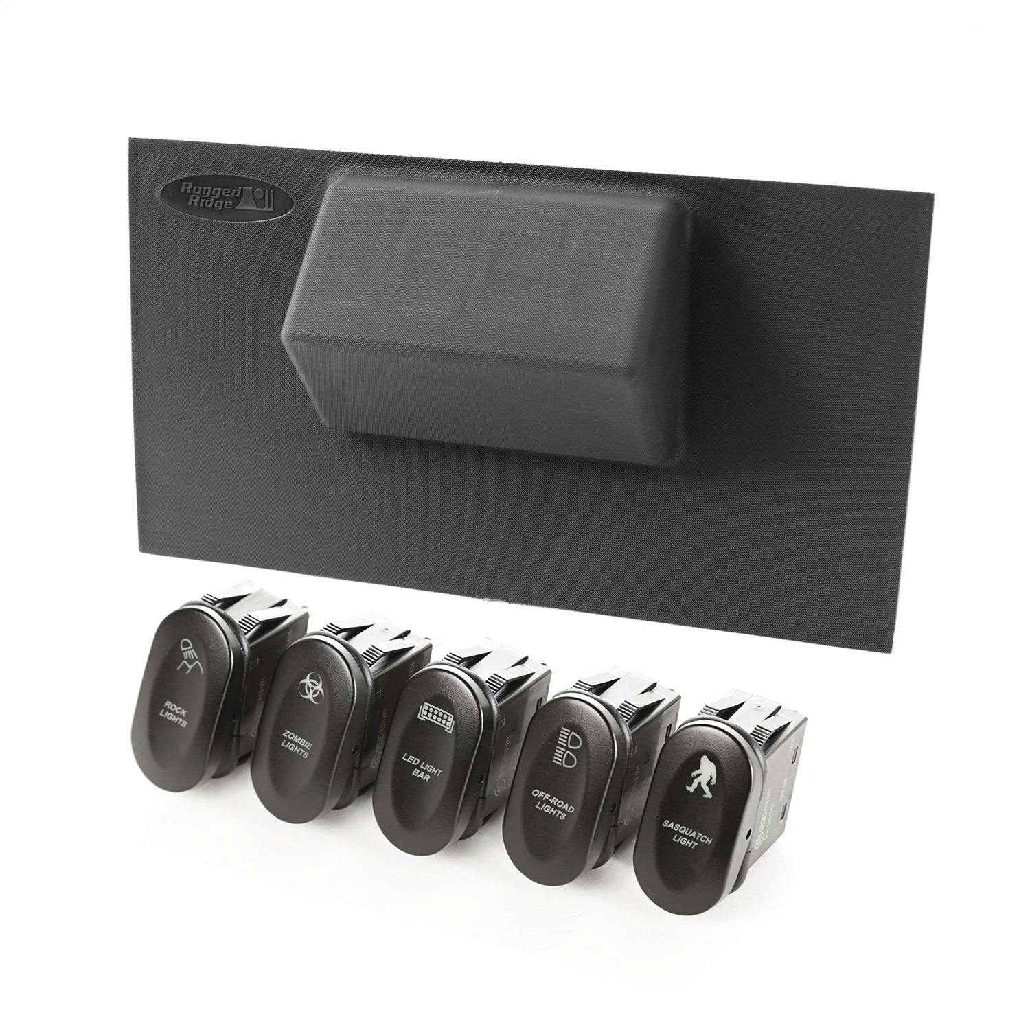 Rugged Ridge 17235.72 Etched Lower 4 Switch Panel Kit; 07-10 Jeep Wrangler JK