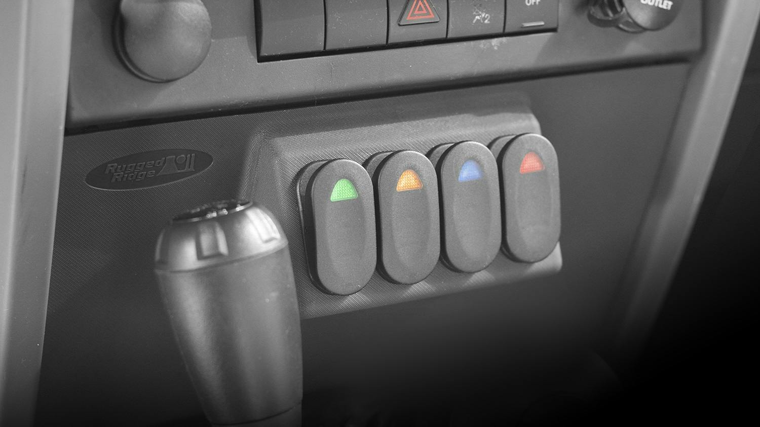 Rugged Ridge 17235.85 Lower Switch Panel Kit; 07-10 Jeep Wrangler JK