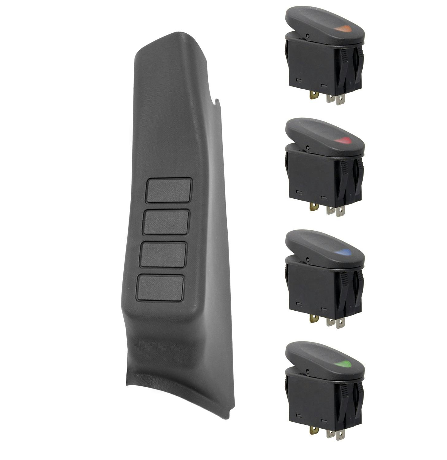 Rugged Ridge 17235.86 A-Pillar Switch Pod Kit, Black Left