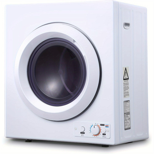 2.7 Cu.ft Compact Clothes Dryer, 2 Temperatures, Dries Up To 14.4 Lbs Of Clothes, 1400W Small Dryer Machine With Stainless Steel Tub, Suitable For Home, Dorm, RVs