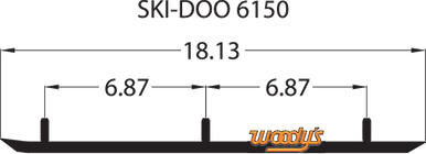 Woody's Extender Trail III Flat-Top Runner for 1990 Ski-Doo Alpine IV ESD3-6150