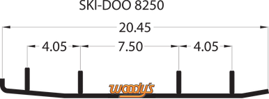 Woody's Extender Trail III Flat-Top Runner for Ski-Doo Formula 500 Deluxe 1997-1998 ESD3-8250