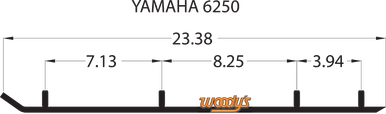 Woody's Extender Trail III Flat-Top Carbide Runners for Yamaha Phazer II 1990-1996 EYV3-6250