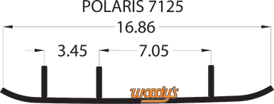 Woodys Extender Trail III Flat-Top Carbide Runner 2005-2007 Polaris 440 IQ EPI3-7125
