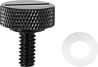 DRAG SPECIALTIES Seat Knob - Black - Slotted - 1/4-20 370298