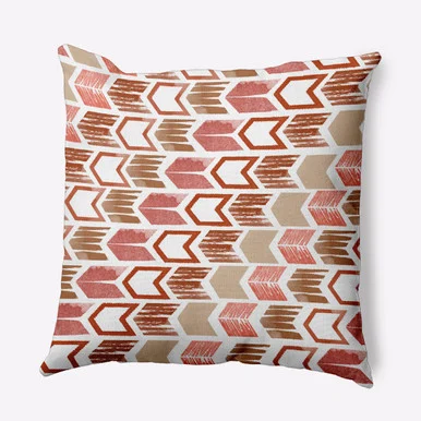 18″ x 18″ Brown and White Arrow Outdoor Throw Pillow