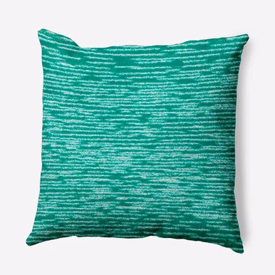 18″ x 18″ Green and White Marled Knit Outdoor Throw Pillow