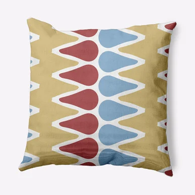 18″ x 18″ Yellow and Blue Picks Outdoor Throw Pillow