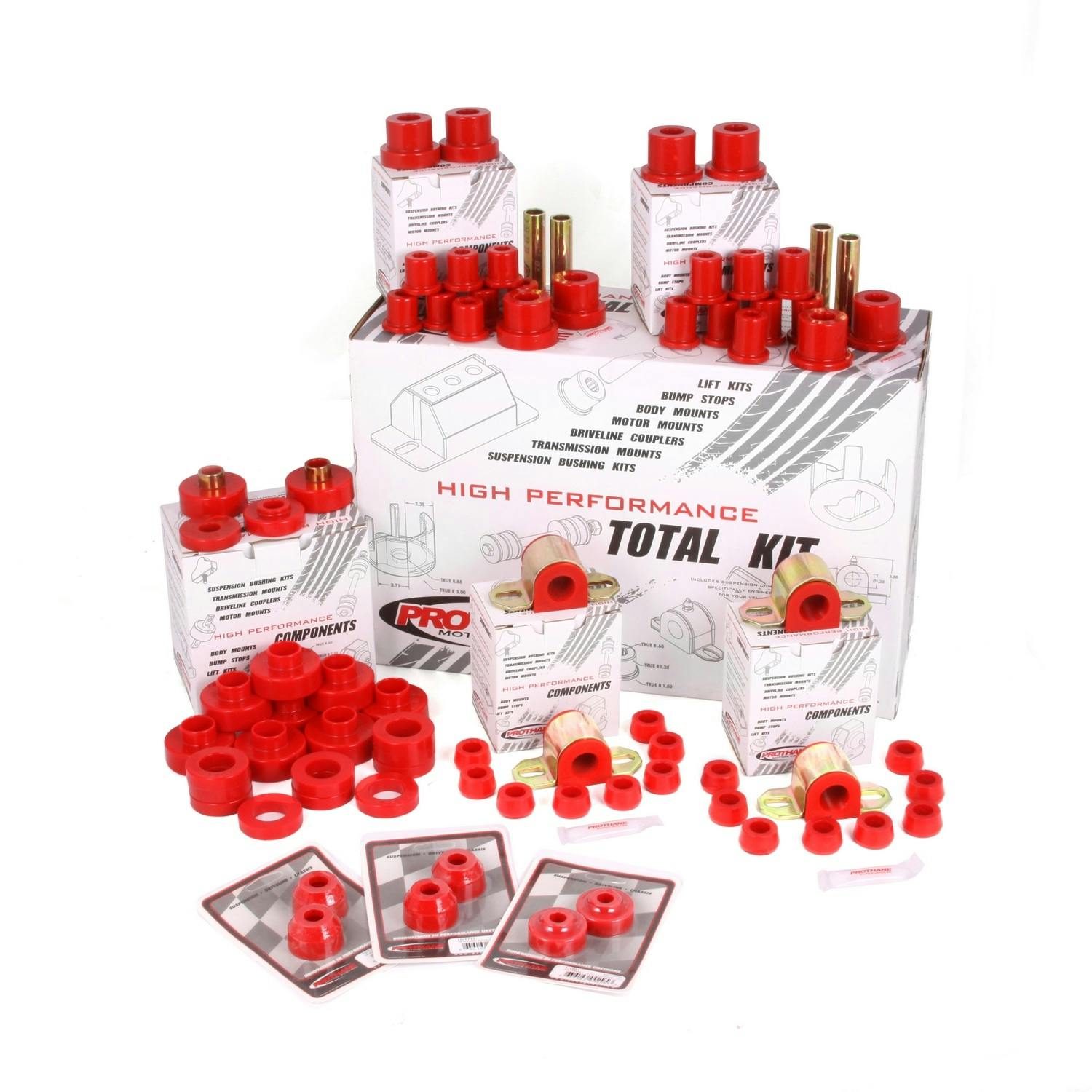 Rugged Ridge 18350.02 Polyurethane Bushing Kit; Red; 76-79 Jeep CJ5/CJ7