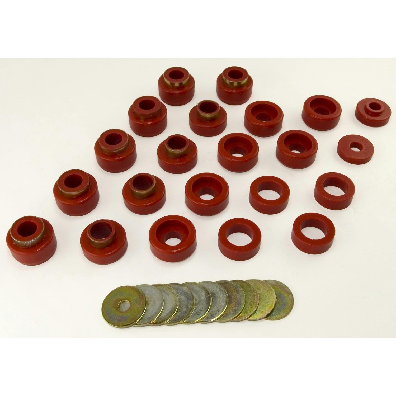Rugged Ridge 18351.05 Body Mount Kit; Red; 22 Pieces; 87-95 Jeep Wrangler YJ