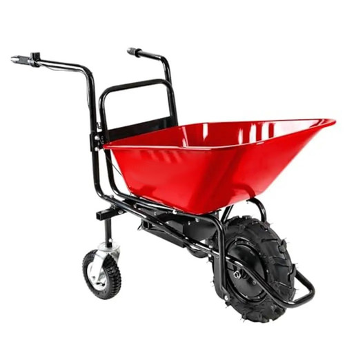 Electric Wheelbarrow 24V DC 500W AGM Battery 330lbs Capacity Hauler Debris Yard Construction Site Heavy Duty Motor 4.3mph Speed