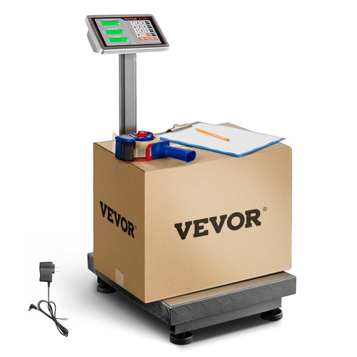 Computing Digital Platform Scale, 660 lbs Load, 0.1 lbs Accuracy Computing Floor Scale with LB/KG, Tare, Price Calculator, Stainless Steel High-Definition Display for Boxes, Luggages, FCC Listed