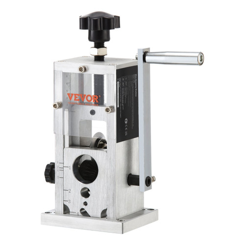 Manual Wire Stripping Machine, 0.06''-1.5'' Copper Stripper with Hand Crank or Drill Powered, Visible Stripping Depth Reference, Portable Aluminum Frame Wire Peeler for Scrap Copper Recycling