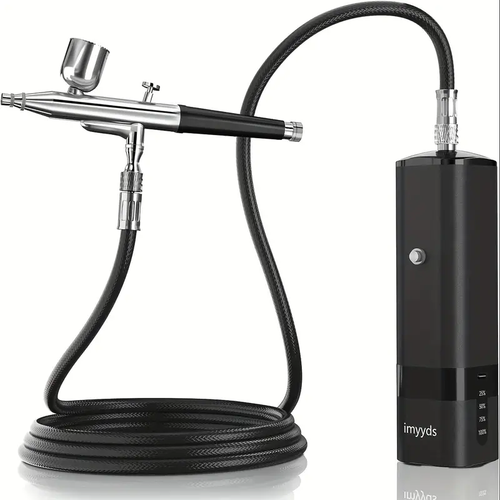 Airbrush Kit With Compressor, 32 PSI High Pressure Cordless Airbrush Gun, Portable Dual Action Airbrush Compressor Set, Handheld Mini Rechargeable Air Brushes For Painting, Model, Nail, Makeup