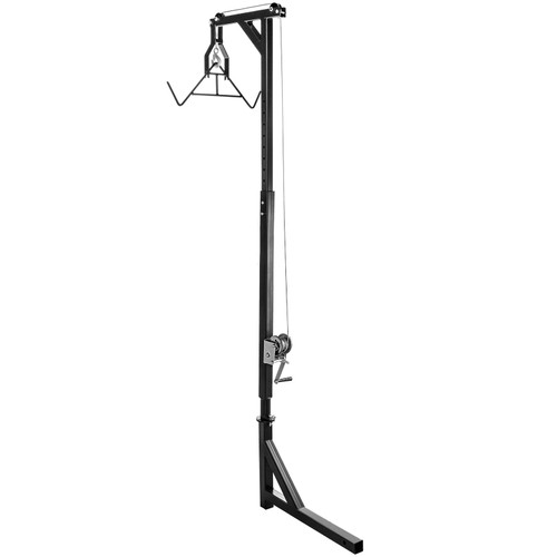 Hitch Mounted Deer Hoist, 400lbs Capacity Hitch Game Hoist, 2'' Truck Hitch Deer Hoist with Winch Lift and Gambrel Set, Adjustable Height, Heavy Duty Steel Mounted Hanger for Hunting, Loading