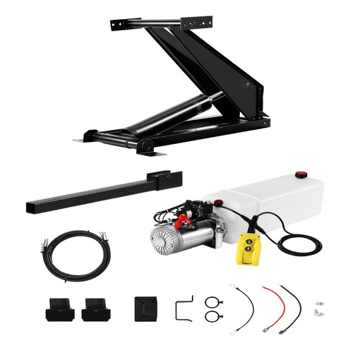 Hydraulic Dump Lift Kit, 17, 600 Lb/8 T Dump Trailer Hydraulic Scissor Hoist Kit Standard Kit, Hydraulic Dump Bed Kit With 12V Hydraulic Pump Unit