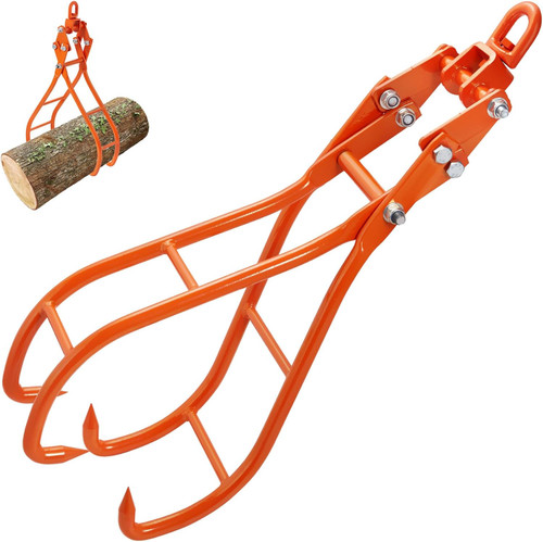 Timber Claw Hook, 28 inch 4 Claw Log Grapple Logging Tongs, Swivel Steel Log Lifting Tongs 31" Max Opening, Eagle Claws with 2205LBS/1000kg Loading Capacity for Tractors, ATVs, Trucks, Fork lifts
