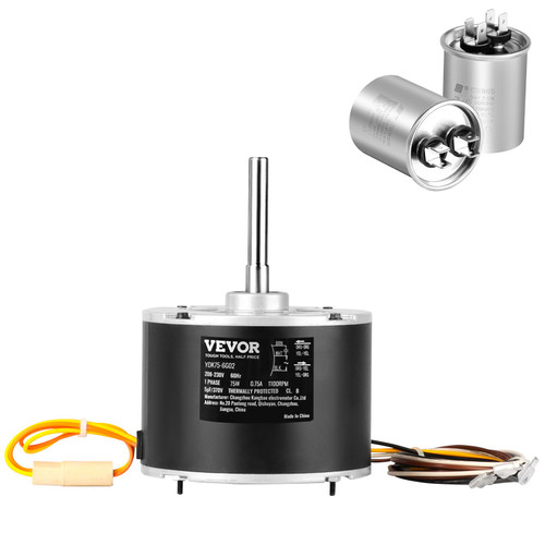 Condenser Fan Motor 5KCP39BGS069S, 5KCP39BGY915S, 1/10 HP 208-230V, 1100RPM, OEM Standard Upgraded Replacement Condenser Motor Reversible Rotating, Explosion-proof CBB65 5"F/370V Capacitor