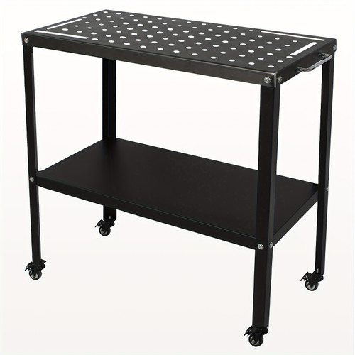 Welding Table Welding Cart 36"18", 1200lbs Load Capacity Industrial Workbench With 5/8" Holes Fixture Table With Wheels black