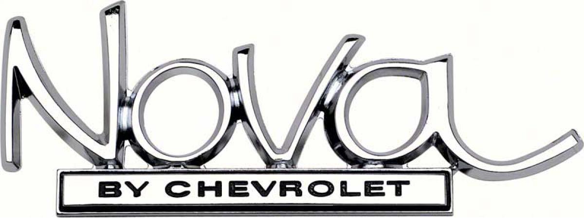 1968-72 Chevrolet, "Nova By Chevrolet" Trunk Lid Emblem, GM Licensed