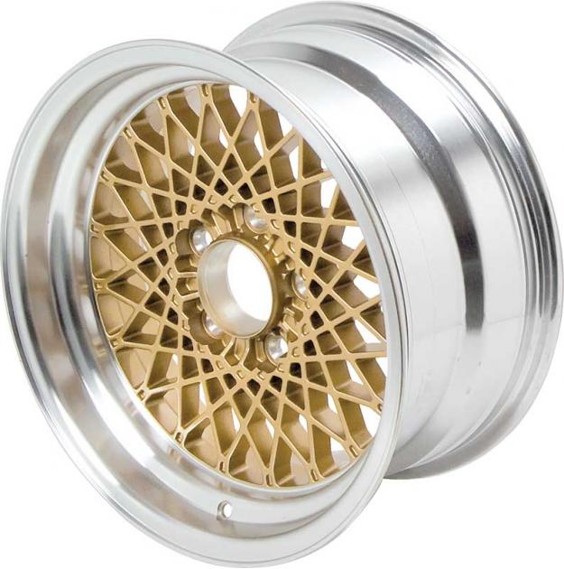 1982-92 Pontiac Firebird, GTA Style Gold Alloy Wheel, 16" X 8", 5" Backspacing, 16 mm Offset