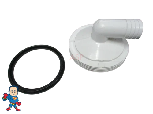 2 1/2″ Threaded x 1″ 90° Barb Heater Union with Gasket for Hot Tub Spa