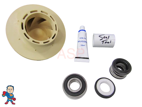 2.5HP Impeller Bearing & Seal Kit for Jacuzzi Premium Sundance 56 Frame Pumps May 2009+