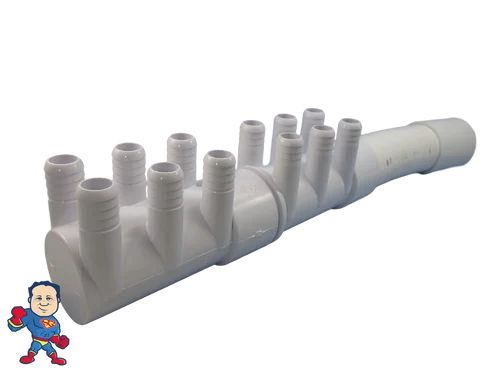 2″ PVC Water Manifold Replacement Kit – Dual 6-Port Base System with Coupler & 3/4″ Barb Outputs