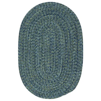 2′ x 5′ Navy Blue All Purpose Handmade Reversible Oval Mudroom Area Throw Rug Runner
