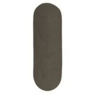 2′ x 7′ Dark Gray Solid Braided Handcrafted Outdoor Oval Reversible Area Throw Rug Runner