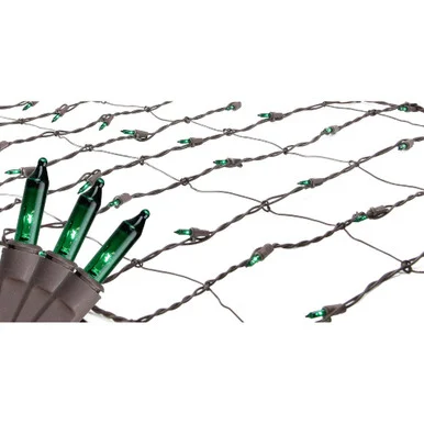 2′ x 8′ Green Mini Net Style Tree Trunk Wrap Christmas Lights – Brown Wire