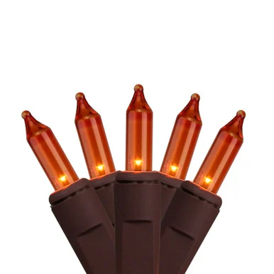 2′ x 8′ Orange Mini Christmas Net Style Tree Trunk Wrap Christmas Lights – Brown Wire