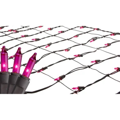 2′ x 8′ Pink Mini Christmas Net Style Tree Trunk Wrap Lights – Brown Wire
