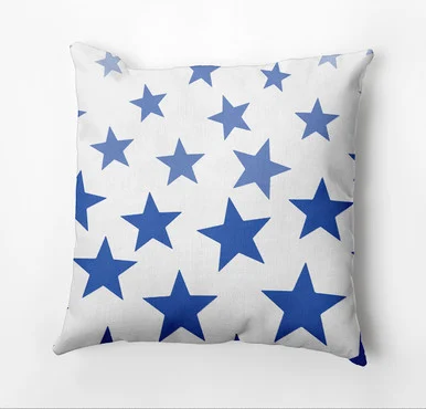 20″ x 20″ Blue and White Just Stars Outdoor Throw Pillow