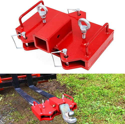 2" Trailer Hitch Receiver Forklift Towing Attachment Fit for Dual Pallet Forks
