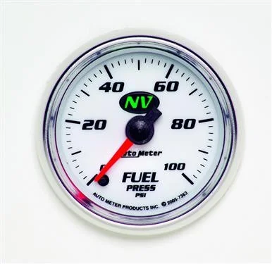 AutoMeter NV Series Fuel Pressure Luminescent Green Gauge (0 to 100 PSI) – 7363