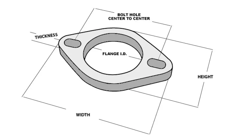 Vibrant 2-Bolt T304 SS Exhaust Flanges (2.5in I.D.) – 5 Flange Bulk Pack