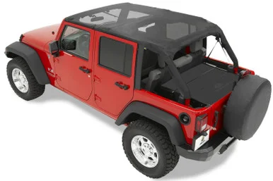 Bestop 52581-11 Header Extended Safari Style Bikini Top Mesh for 07-09 Jeep Wrangler Unlimited JK