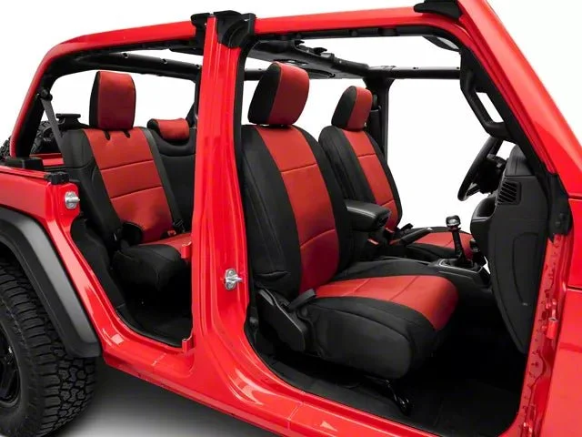 Smittybilt GEN2 Red Neoprene Seat Cover Set Front & Rear For 2018-2025 Jeep Wrangler JL – Recon Recovery