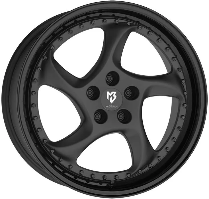 Wheel front MB Design TURBO S 8,5×19 ET45 5×112 19 Inch black matt / black glossy