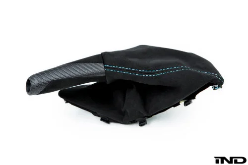 IND F87 M2 Matte Carbon Stitched Parking Brake Handle IND-F87-EBRAKE