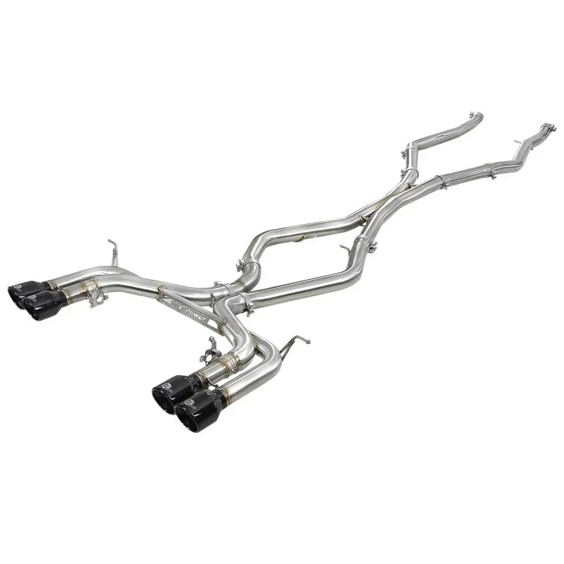 aFe MACH Force-Xp 3.5in. 304 SS C/B Exhaust w/o Muffler 15-18 BMW X5 M V8-4.4L (tt) – Black Tip