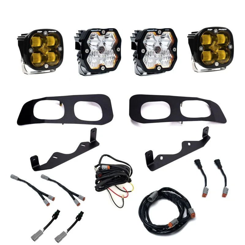 Baja Designs 23-25 Ford Super Duty Squadron Pro/SAE 2.0 Dual Fog Pocket Kit (SAE Fog) – Baja Amber