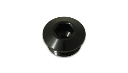 Vibrant Aluminum -12AN ORB Slimline Port Plug w/O-Ring – Anodized Black vib10995