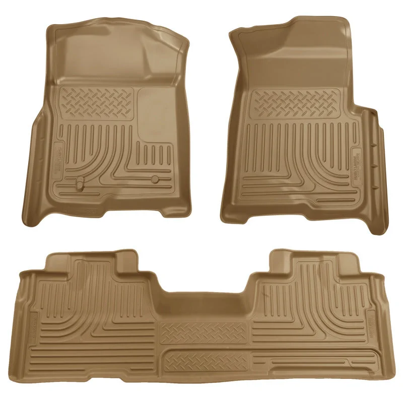 Husky Liners 2009-2012 Ford F-150 Super Cab WeatherBeater Combo Tan Floor Liners