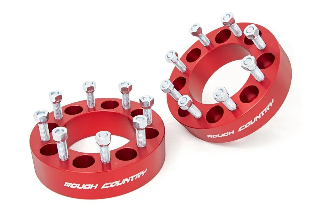 2 Inch Wheel Spacers | 8×6.5 | Red | 2001-2006 | Rough Country | 1095RED