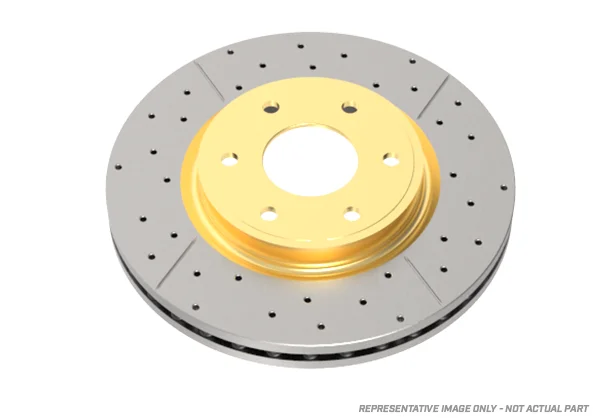 2007-2008 Dodge Nitro & More | DBA Street Series Gold Cross-Drilled/Slotted Brake Rotor [Rear] | DBA2427X