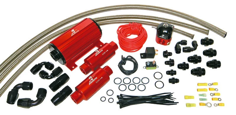 Aeromotive A1000 Carbureted Fuel System Complete – Inc 11101 Pump/13204 Reg/Filters/Hose/Etc. –