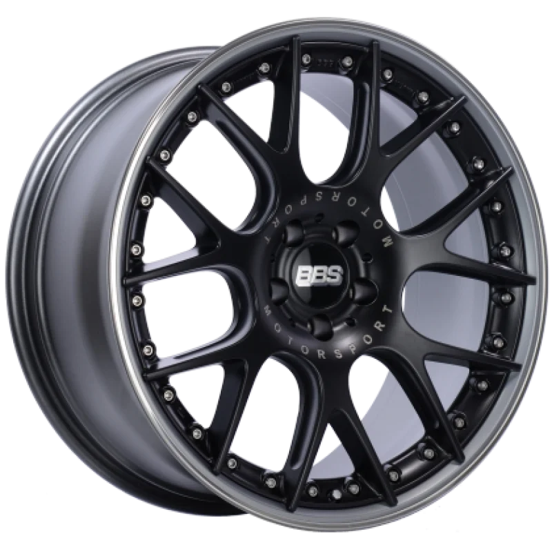 BBS CH-RII 21×9.5 5×112 ET33 Satin Black Center Platinum Lip SS Rim Prot Wheel PFS Req w/MS Etching